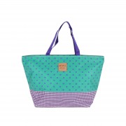 Large tote blue dot on green 1