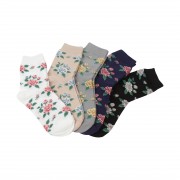 FloraKoh Women's Cotton Crew Socks 5-Pack Roses (2)