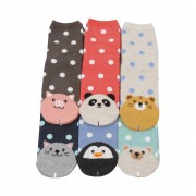 FloraKoh Women's Cotton Crew Socks 6-Pack Animal (2)