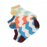FloraKoh Women's Cotton Liner No-Show Sock 3-Pack zigzag (2)