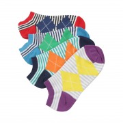 FloraKoh Women's Cotton Liner No-Show Sock 4-Pack Argyle (2)
