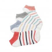 FloraKoh Women's Cotton Liner No-Show Sock 4-Pack Striped (2)